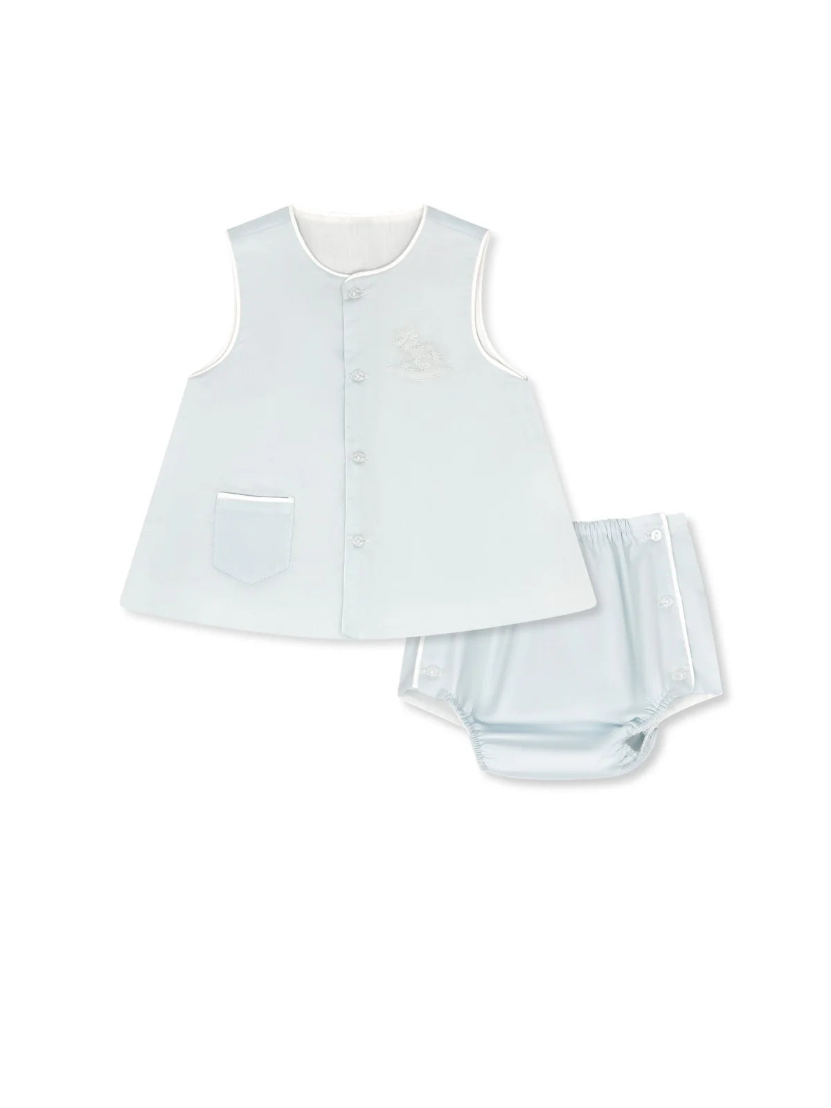 MASON DIAPER SET - BLESSINGS BLUE, ROCKING HORSE