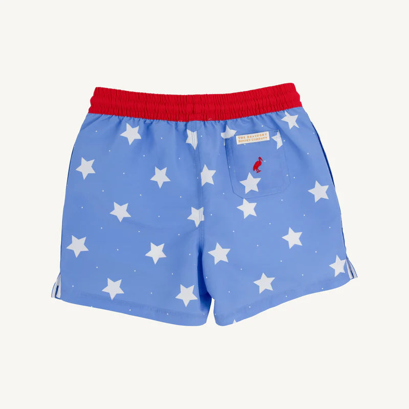 TORTOLA SWIM TRUNKS - NORTH SEA STARS/RICHMOND RED