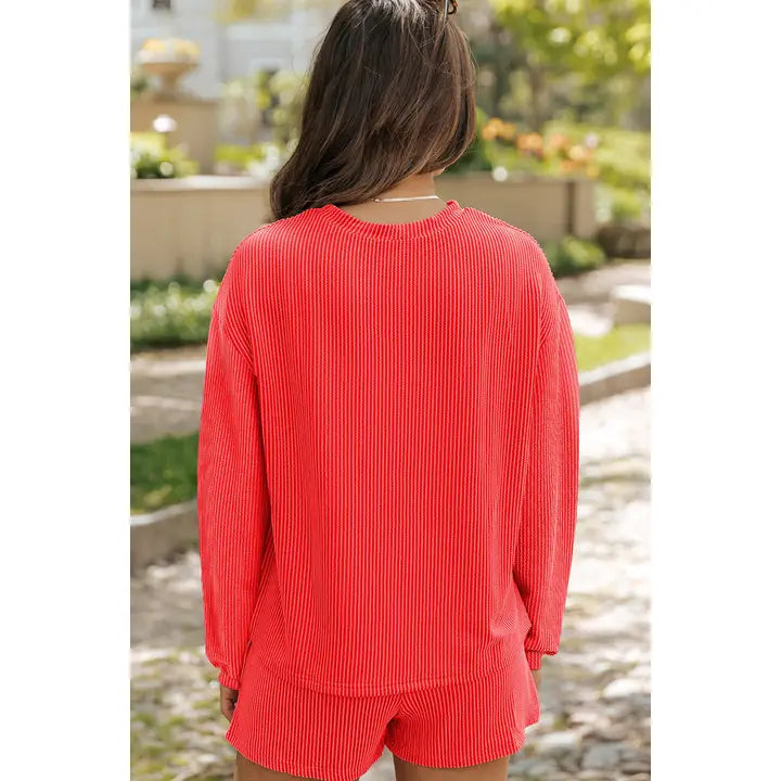 HEART GRAPHIC PAJAMA SET - RED