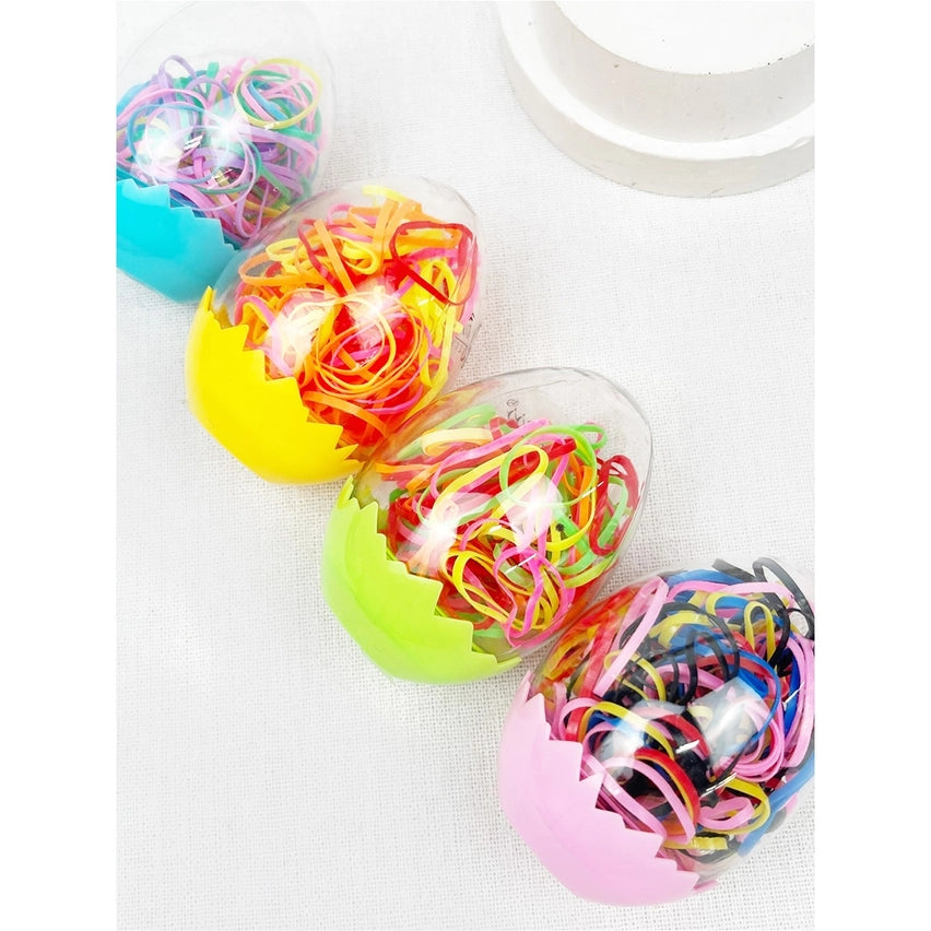RUBBER ELASTIC HAIR TIES - EGG