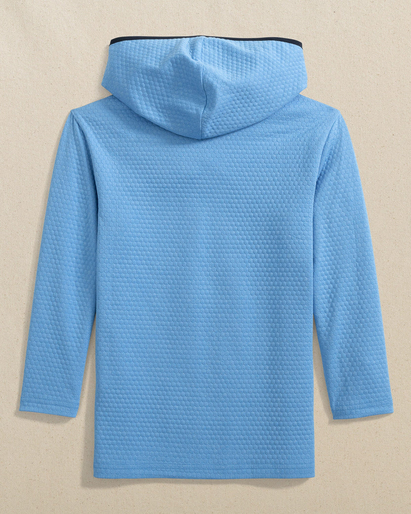 BOYS SCUTTLE HOODIE - HEATHER BOAT BLUE