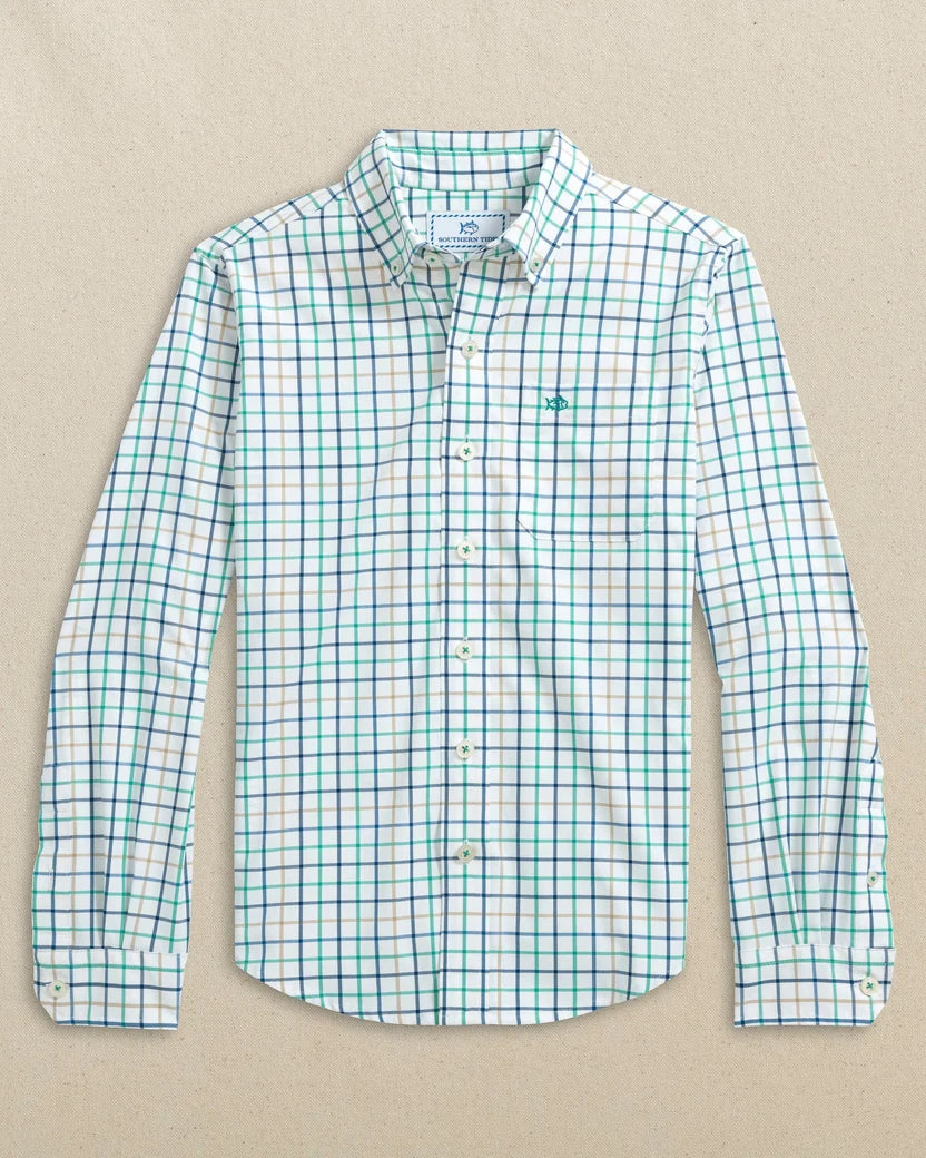 BOYS TRADEWIND TATTERSAL SPORTS SJIRT - PERSIAN GREEN