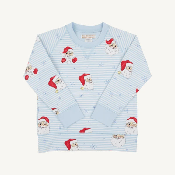 CASSIDY COMFY CREWNECK (BOYS) - DEAR SANTA (BUCKHEAD BLUE STRIPE)