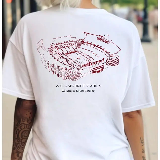 GAMECOCK STADIUM GRAPHIC SWEATSHIRT - WHITE