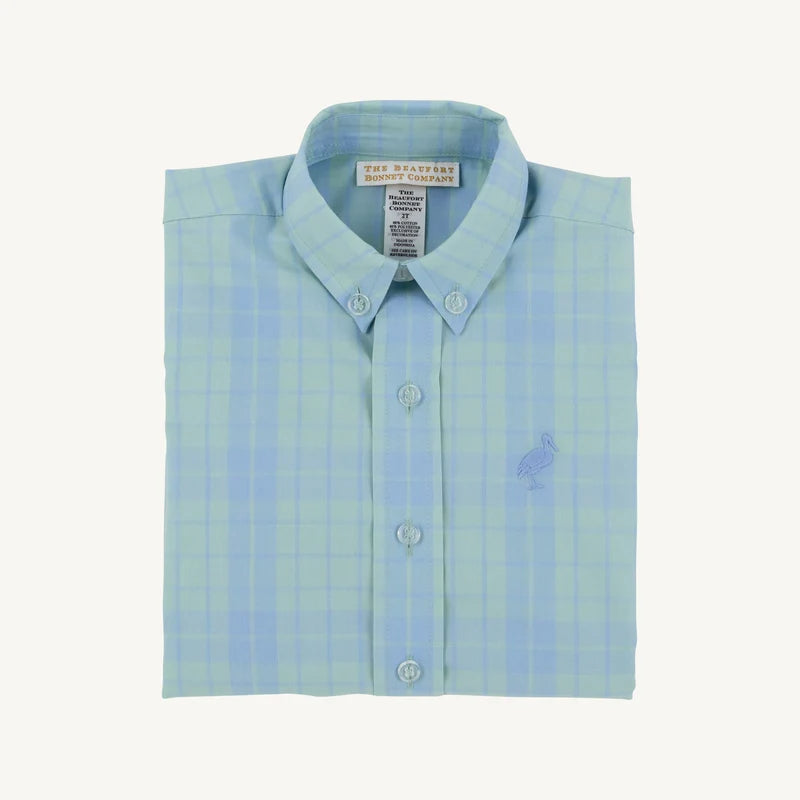 DEANS LIST DRESS SHIRT - AUDUBON PARK PLAID/SARASOTA SKY