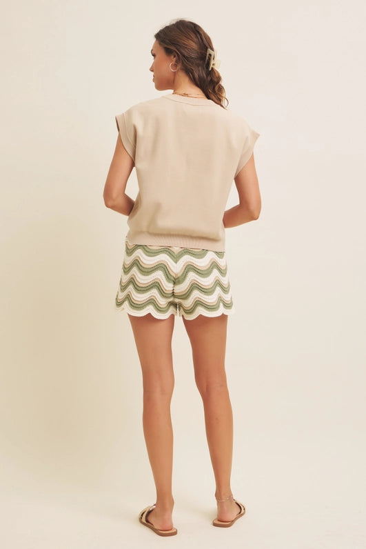 MULTI-WAY SOFT BUTTON DOWN VEST CARDIGAN - NATURAL