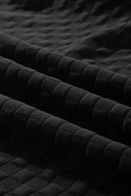 TEXTURED PULLOVER SET - BLACK