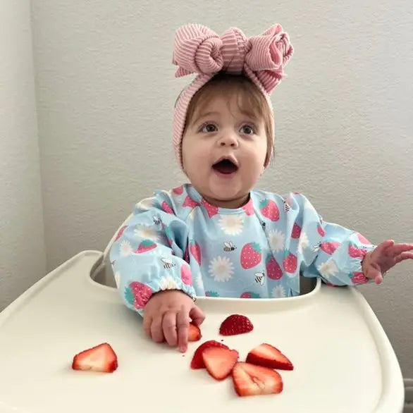 THE GRAYSON LONG SLEEVE BIB - STRAWBERRY