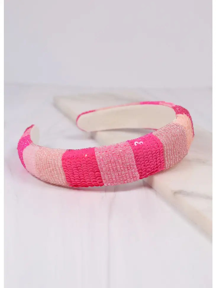 LOVER EMBELLISHED HEADBAND PINK MULTI