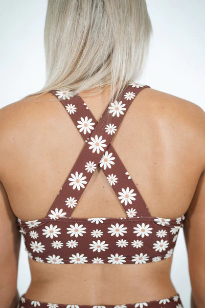 WOMEN'S BASIC BIKINI - WARM BROWN FLORAL