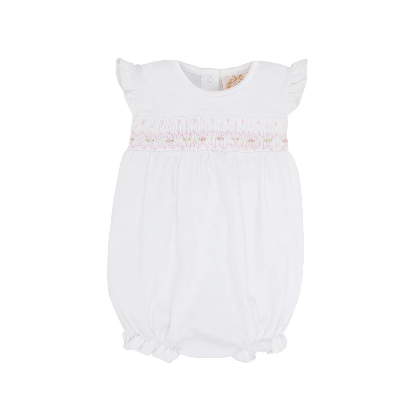 SMOCKED BANBURY BUBBLE - WORTH WHITE/PALM BEACH PINK
