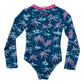 SURF AND TURF ONE PIECE SUIT - DARK BLUE PALM PRINT