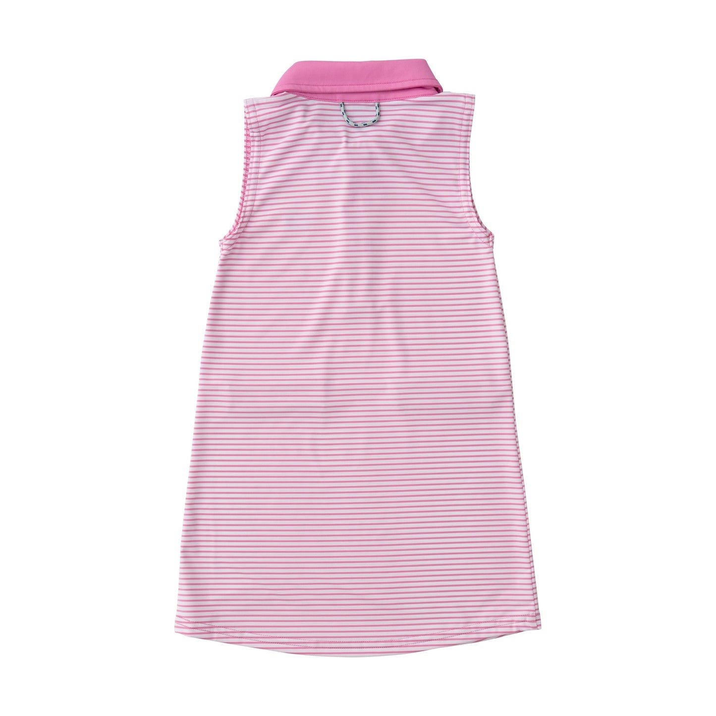 SLEEVELESS PRO PERFORMANCE POLO DRESS - FUCHSIA PINK STRIPE