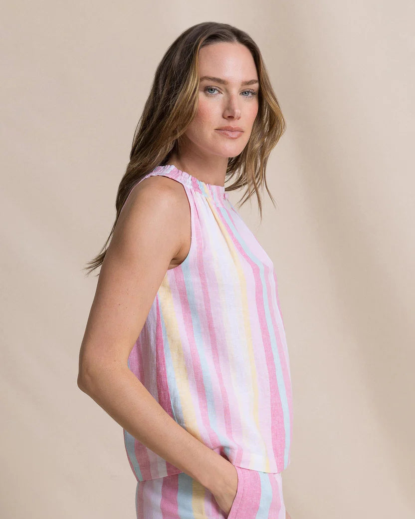 KARLEA SMOCKED NECK BLOUSE - ISLAND PINK