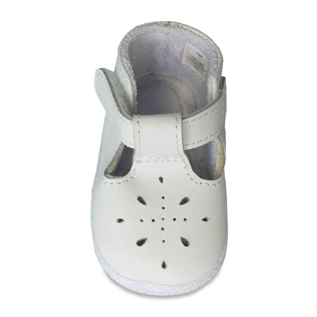 KENNEDY INFANT WHITE LEATHER T-STRAPS