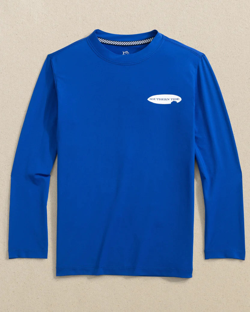 BOYS SHARK BITE SURFBOARD LS PERFORMANCE TEE