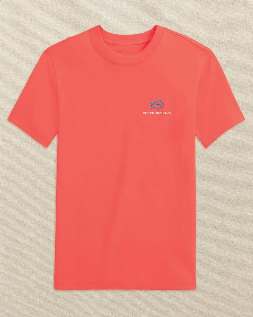BOYS SKIPJACK CENTER CONSOLE TEE - CORAL BEACH