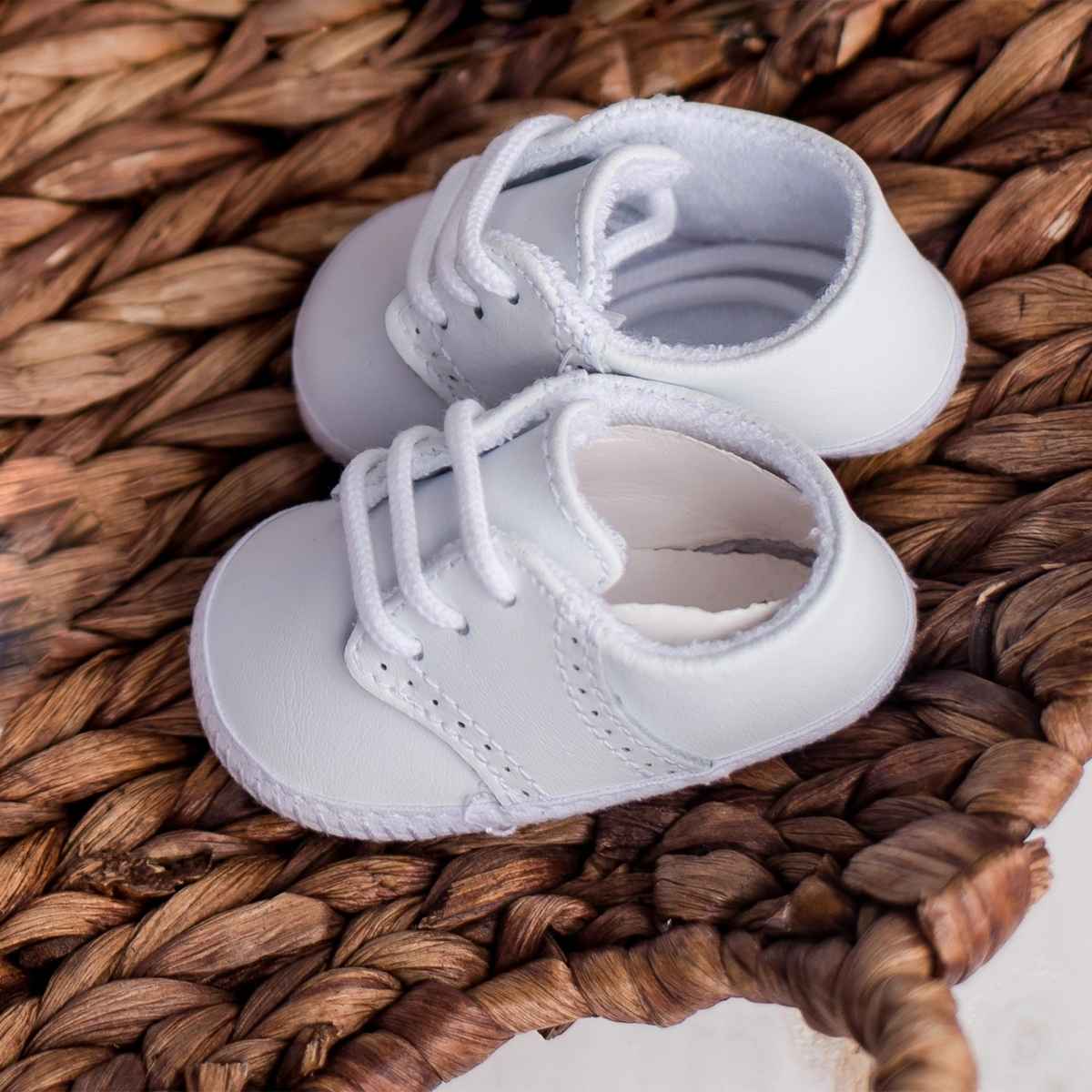 LINDEN WHITE LEATHER BABY BOYS SHOES