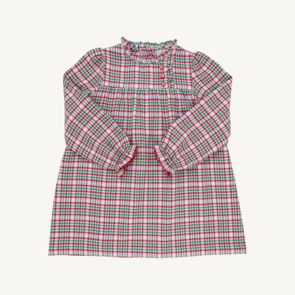 LONG SLEEVE MARY BAKER DAY DRESS - WICKER PARK PLAID WITH RICHMOND RED