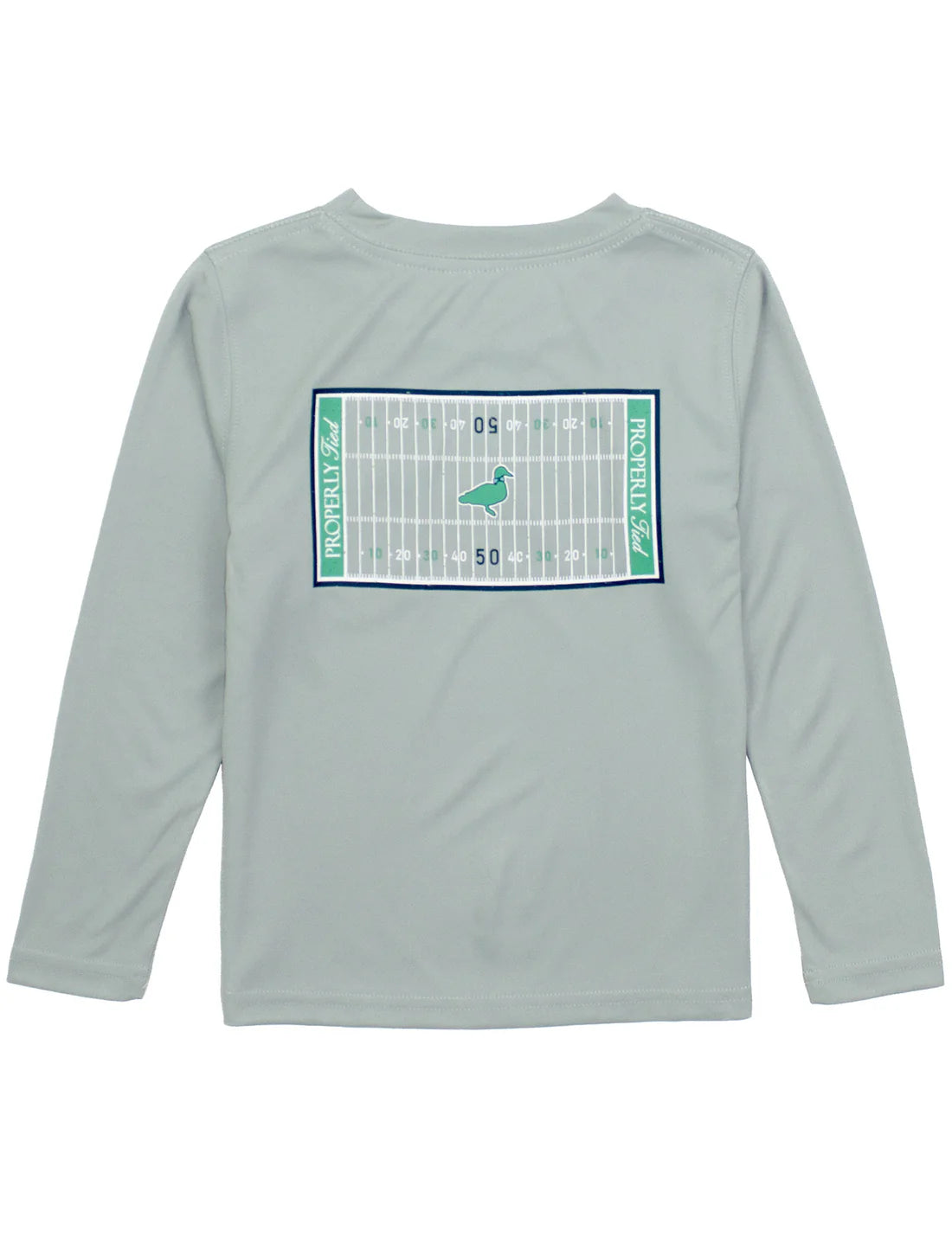 BOYS PERFORMANCE LS FOOTBALL FIELD CHROME GREY TEE