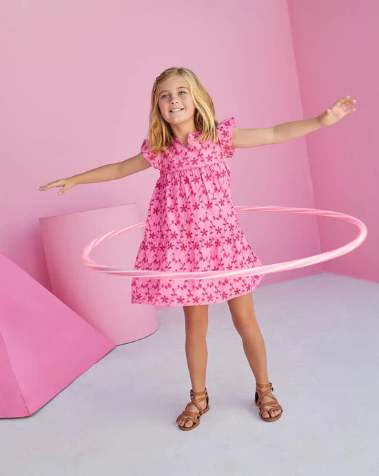 POSITANO DRESS - PINK EYELET