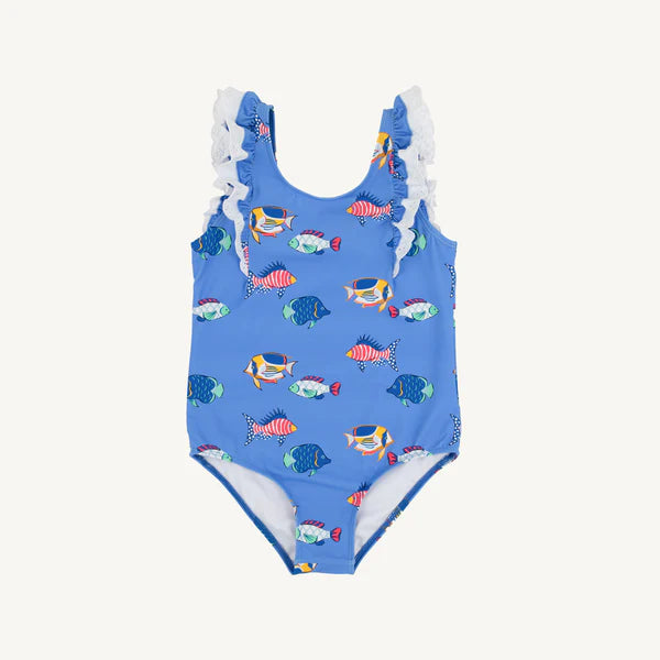 RUEHLING RUFFLE BATHING SUIT - HERE FISHY FISHY