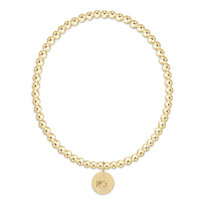 ECOLLEGIATE CLASSIC GOLD 3MM BRACELET - SOUTH CAROLINA DISC