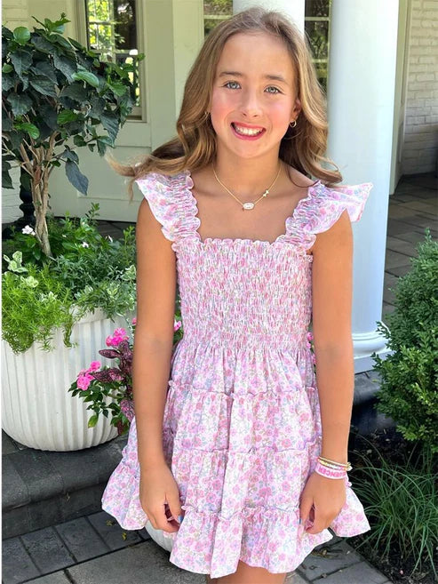charlotte pink dress Charlotte Ruffle V-Neck Pink Dress