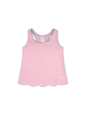 ANNA SCALLOP TANK - COTTON CANDY PINK /PETAL PURPLE