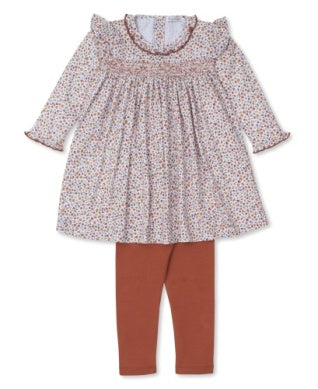 DRESS SET W/ SMOCKING - AUTUMN BLOSSOMS
