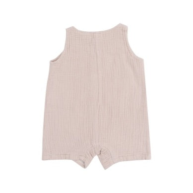 SLEEVELESS SHORTIE ROMPER - TAN