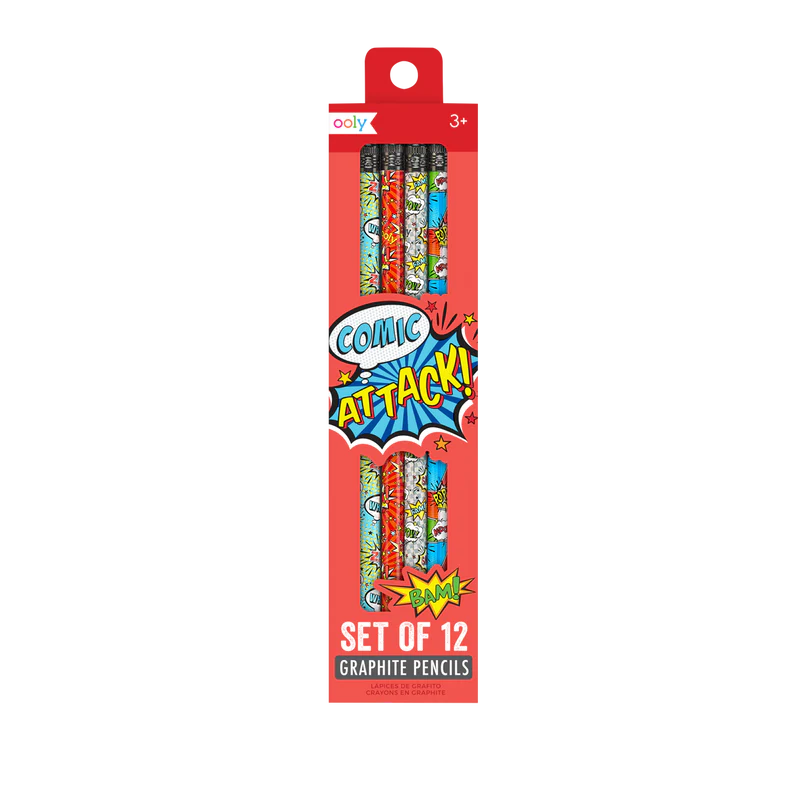 COMIC ATTACK GRAPHITE PENCILS - 12 PACK