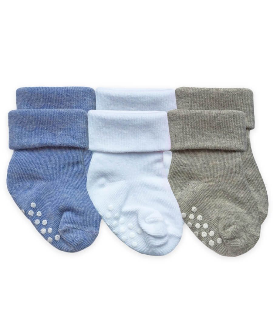 JEFFERIES SOCKS NON-SKID TURN CUFF SOCKS 3 PAIR PACK