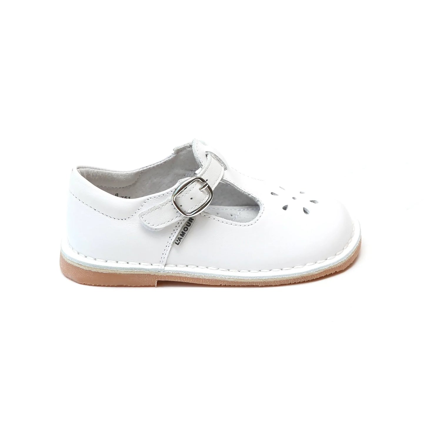 JOY CLASSIC LEATHER T-STRAP MARY JANE - WHITE