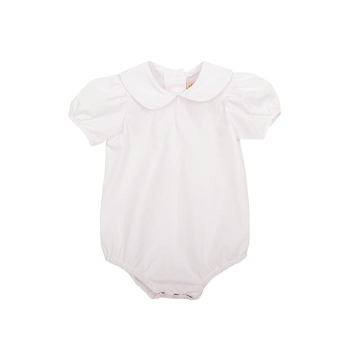 MAUDE'S PETER PAN COLLAR SHIRT SS WOVEN - WORTH AVENUE WHITE