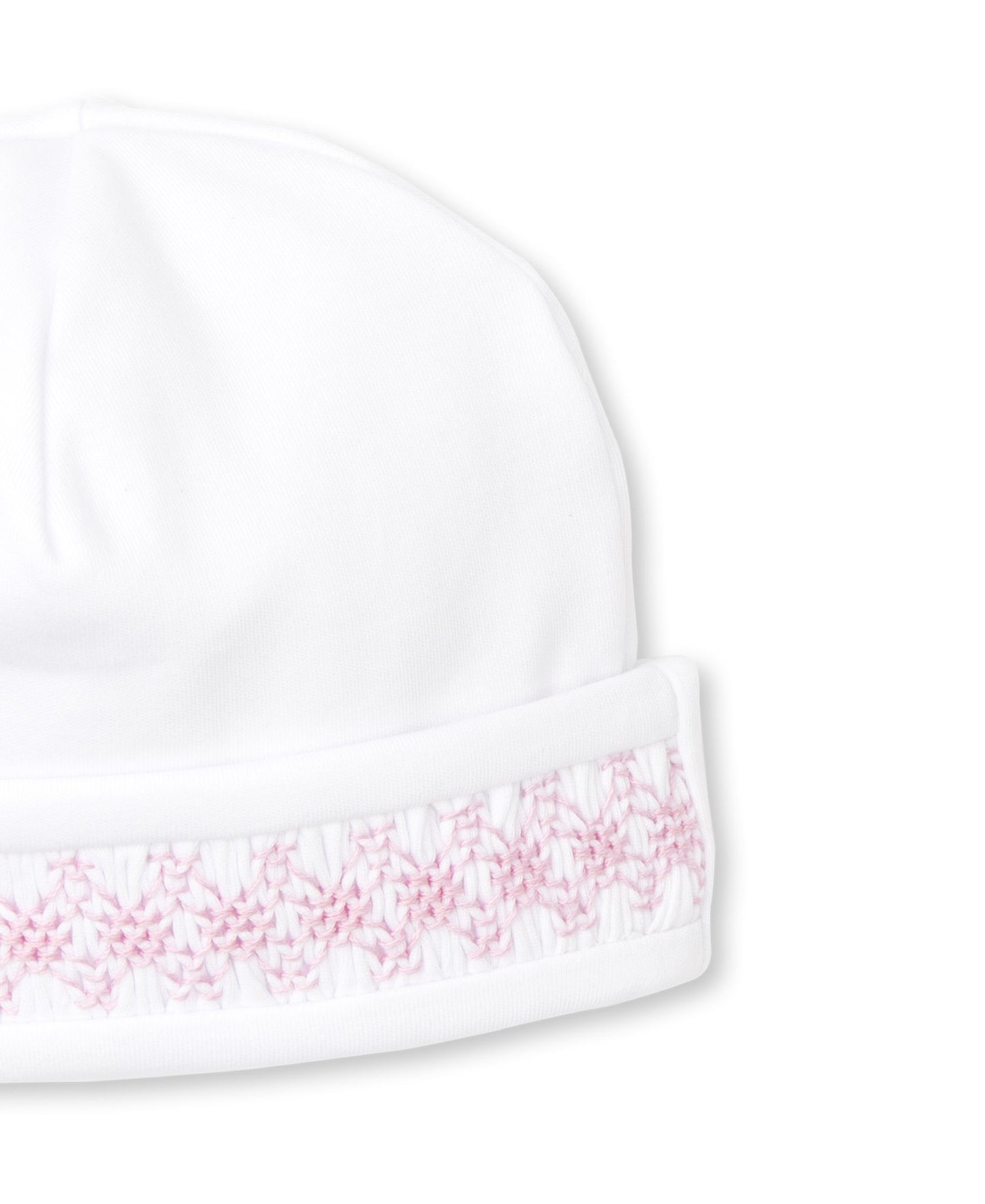 HAT W/ HAND SMOCK - WHITE/LT PINK