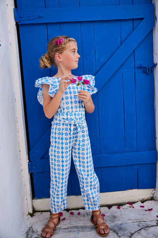 SADIE JUMPSUIT - AZUR SCALLOPED