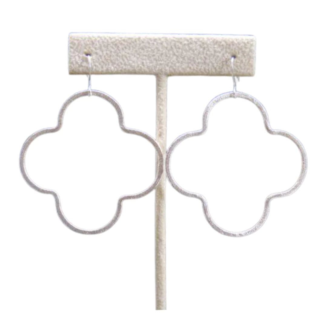 MEDIUM CLOVER EARRINGS - SILVER