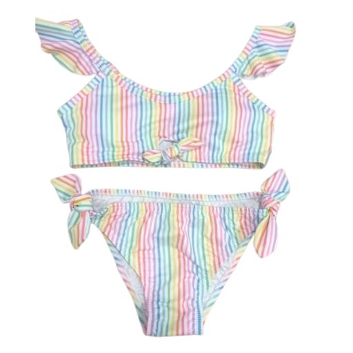 TWO-PIECE KNOT SWIM - RAINBOW STRIPE