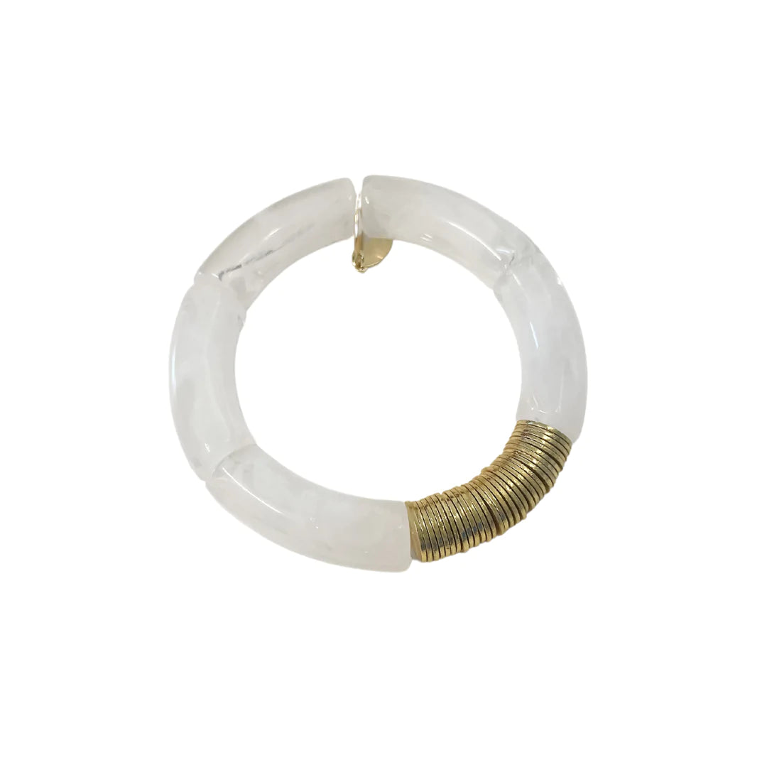 HARLOW BRACELETS GOLD DISC - CLEAR