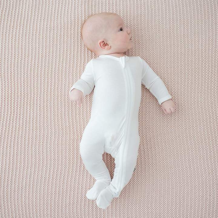 ZIPPERED FOOTIE - CLOUD