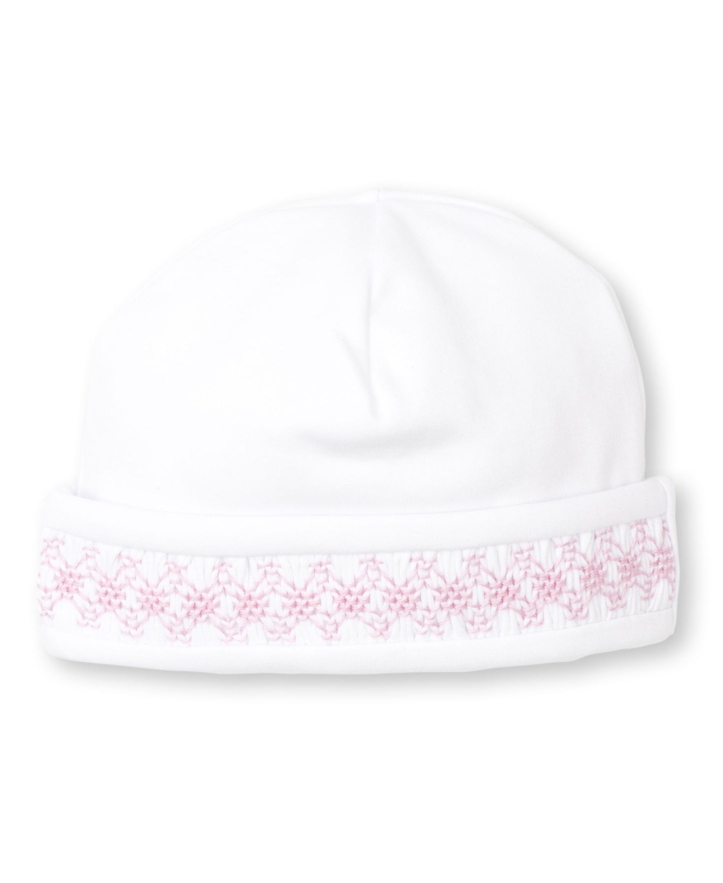 HAT W/ HAND SMOCK - WHITE/LT PINK