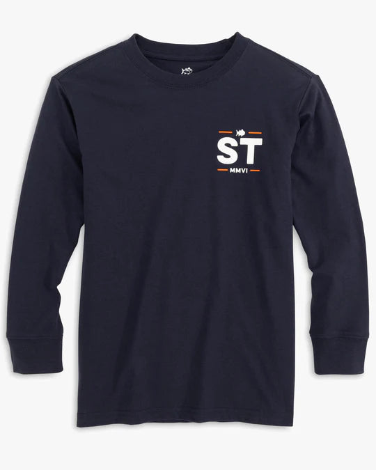 KIDS CAMO STACK LS T-SHIRT - TRUE NAVY