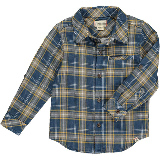 ATWOOD WOVEN SHIRT - BLUE/GOLD PLAID