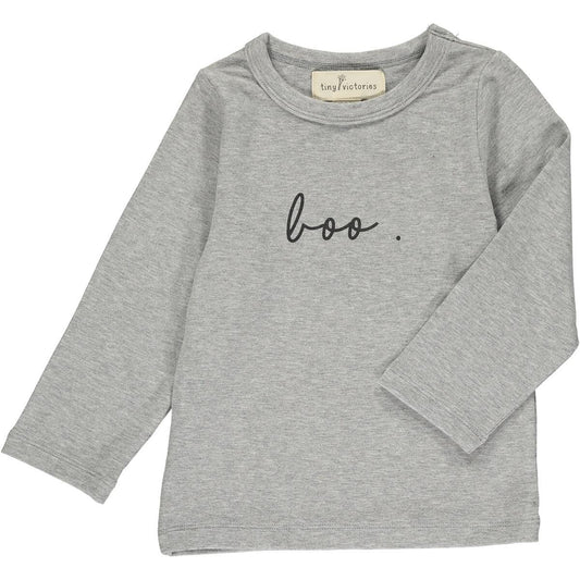 BOO LONG SLEEVE TEE - GRAY