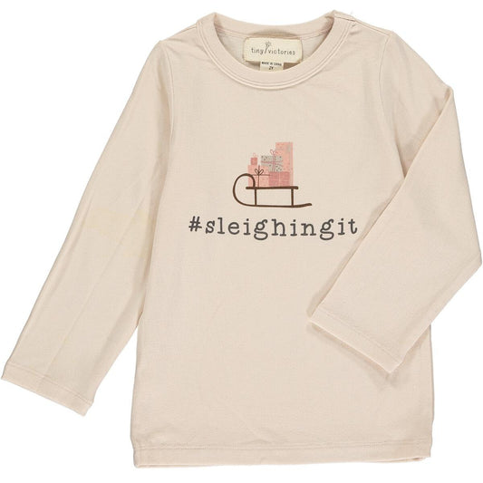 SLEIGHING IT LONG SLEEVE TEE - TAN