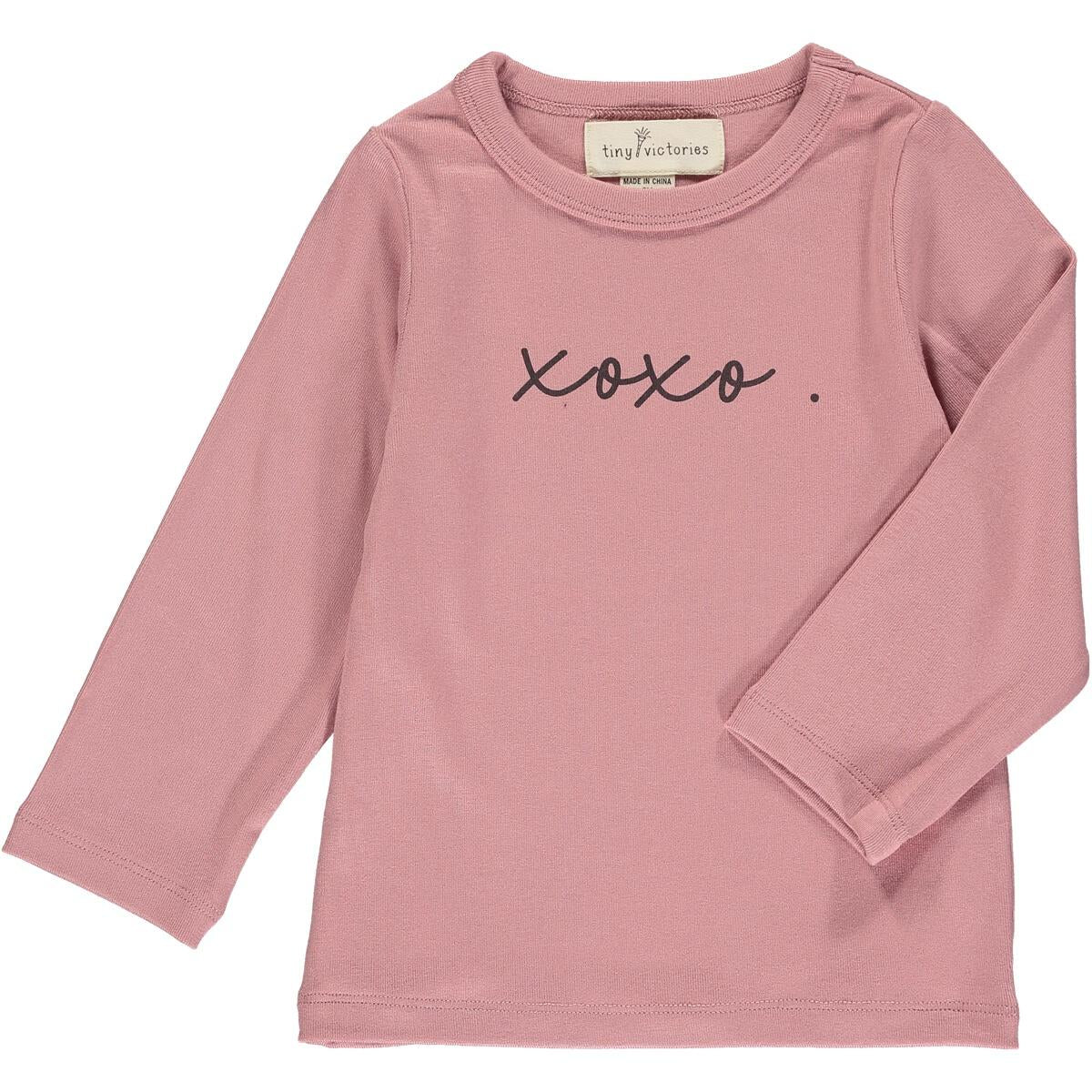 XOXO LONG SLEEVE TEE - ROSE