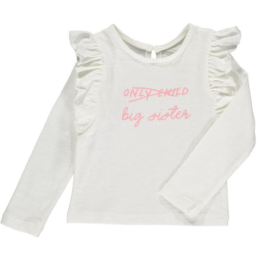 ONLY CHILD BIG SISTER LONG SLEEVE TEE - WHITE