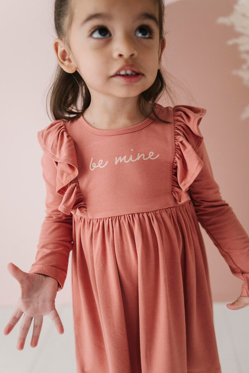 GIRL'S RUFFLE DRESS - BE MINE