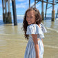 HALLIE DRESS - BLUE MINI MULTI STRIPE